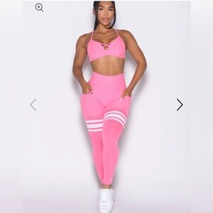 Bombshell leggings women’s small hot pink scrunch thigh high Hollywood pink